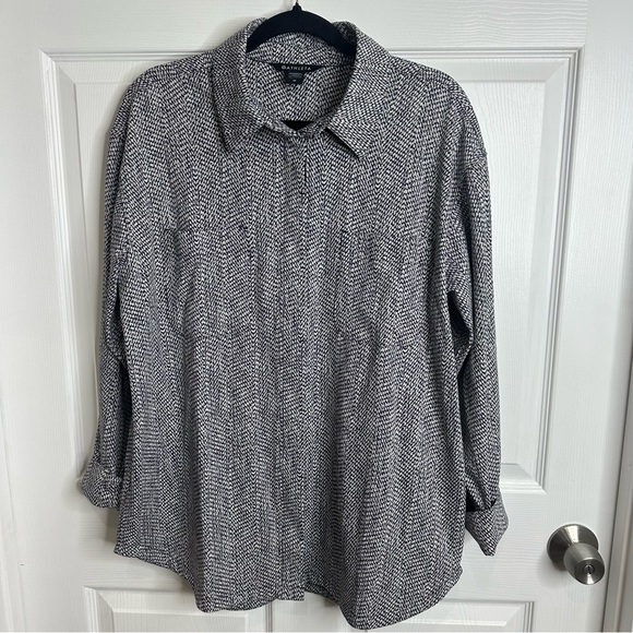 Athleta Textured Shirt Jacket Button-Up Shacket Braiden Black Small Sz M - Picture 2 of 5